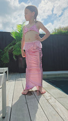 Three-Piece Mermaid Swimwear with Scale Pattern