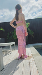 Three-Piece Mermaid Swimwear with Scale Pattern