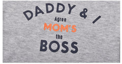 Grey 100% Cotton Baby Onesie with Text Design