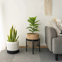 Storage basket with fabric rim