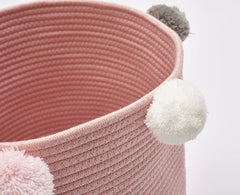 Play Storage Basket with Pom Poms