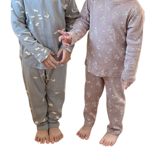 Long-Sleeved Cotton  Soft Patterned Pyjama Set