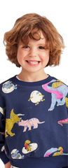 Blue Jumper with Dinosaur Pattern