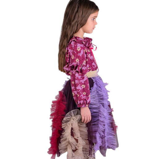 Tulle Skirt with Ruffle Patterns