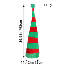 2024 Nouveau chapeau long de Noël chapeau d'elfe créatif fête rouge blanc rouge vert atmosphère chapeau de clown chapeau de Noël chapeau décoratif