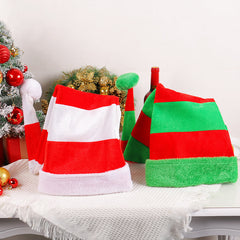 2024 Nouveau chapeau long de Noël chapeau d'elfe créatif fête rouge blanc rouge vert atmosphère chapeau de clown chapeau de Noël chapeau décoratif