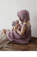 Girls Dress and Bonnet Hat Set