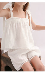 Two-Piece Cotton Set with Trim