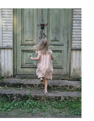 Flutter-Sleeve Summer Linen Dress