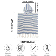 Striped Frilled Kids Beach Towels