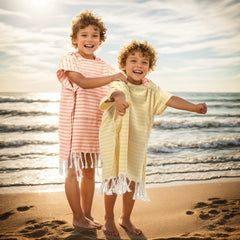 Striped Frilled Kids Beach Towels