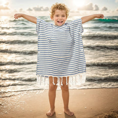 Striped Frilled Kids Beach Towels