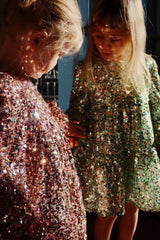 Long-Sleeved Sequin Girls Dress