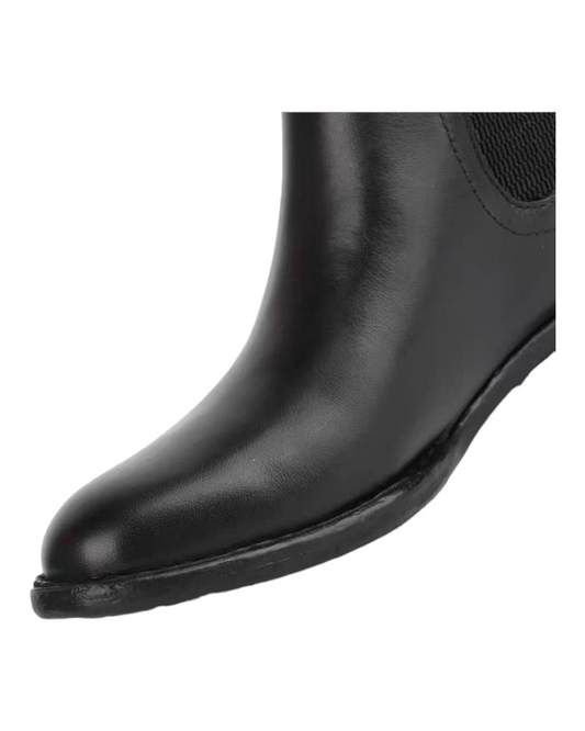 Black Leather Ankle Boots