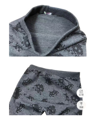 Dark Grey Patterned Boys Track Pants