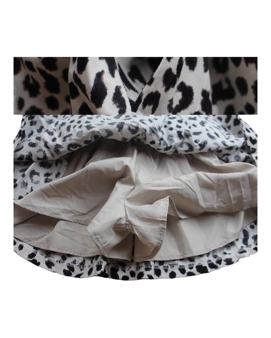 Puffy white skirt with black dots