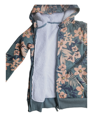 Blue Jacket with Floral Patterns