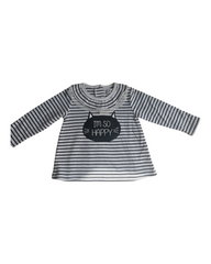 Stripy Long-Sleeve Graphic Top