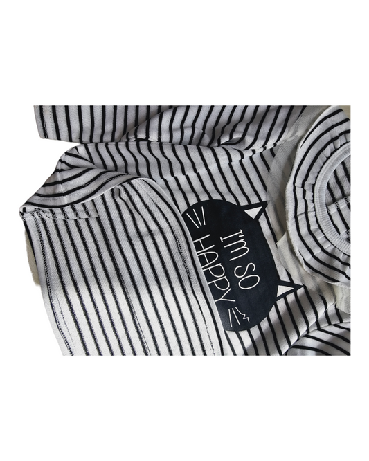 Stripy Long-Sleeve Graphic Top