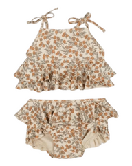 Two-Piece Girls Swimsuit with Ruffles