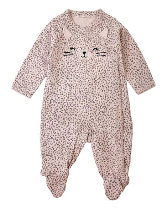 Baby's Leopard Print Long-Sleeved Cat Onesie