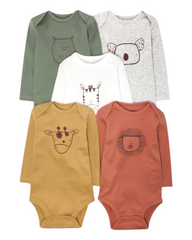 Set of 5 Baby Onesies in Different Colours