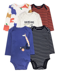 Set of 5 Baby Onesies in Different Colours