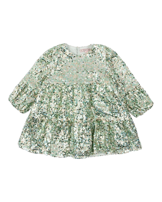 Long-Sleeved Sequin Girls Dress