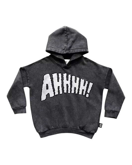 Sweats à capuche gris avec texte