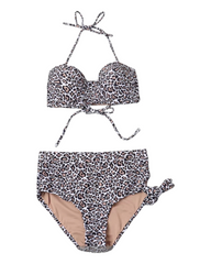 Leopard Print Bikini with Single Strap