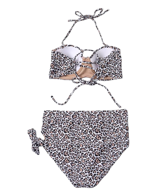 Leopard Print Bikini with Single Strap