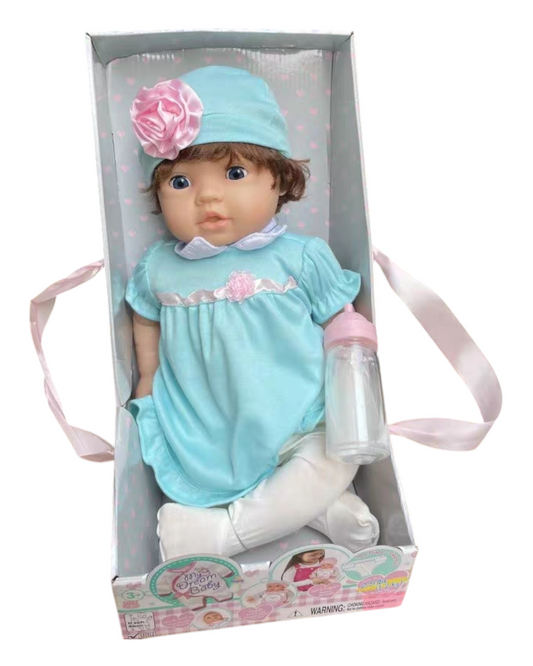 Baby doll in Blue outfit with matching hat
