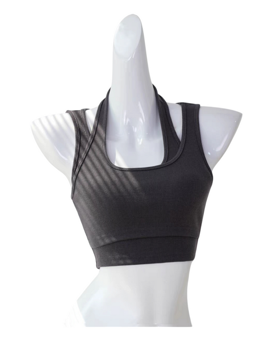 Work-Out Grey Sleeveless Tank Top