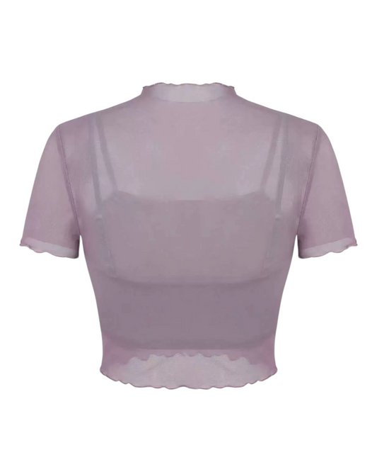 Mesh Purple T-shirt with Grey Under-Singlet