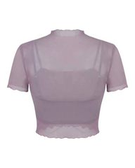 Mesh Purple T-shirt with Grey Under-Singlet