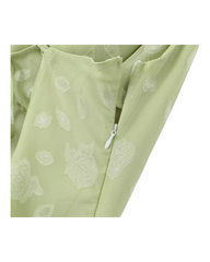 Green Summer Dress with Flower Pattern
