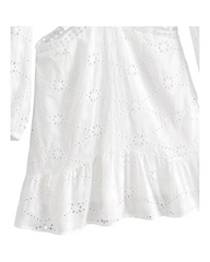 White Flowy Puff Sleeved Dress