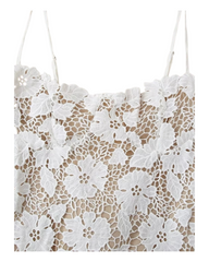 Cream coloured dress adorned with Flowers