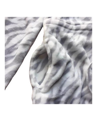 Fleece Zebra Print Jacket with Zipper