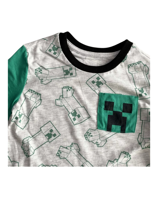Minecraft green sleeved creeper graphic t-shirt