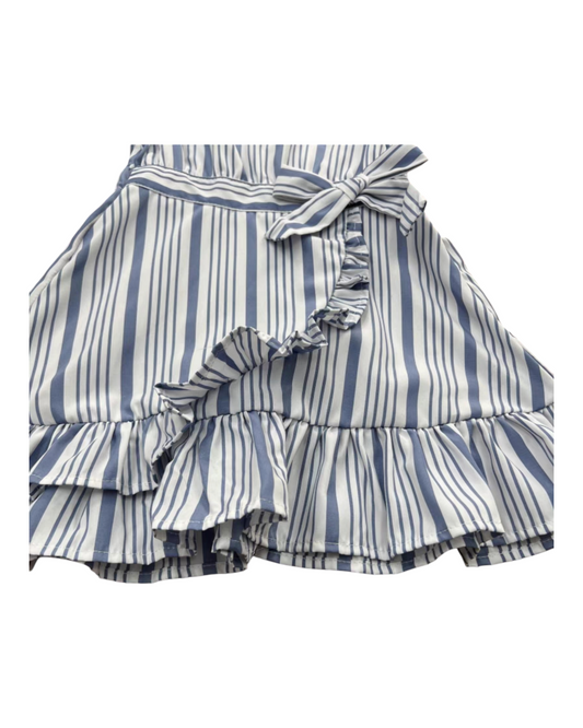 Robe portefeuille rayée à volants