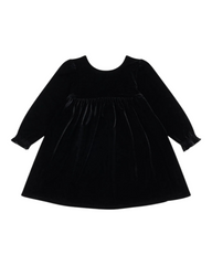 Black Long-Sleeved Dress with Red Bow at Back