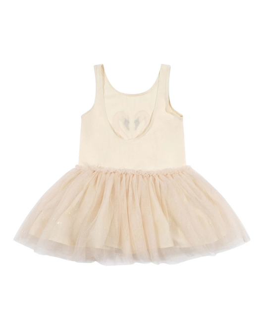 Cream Dress with Swans