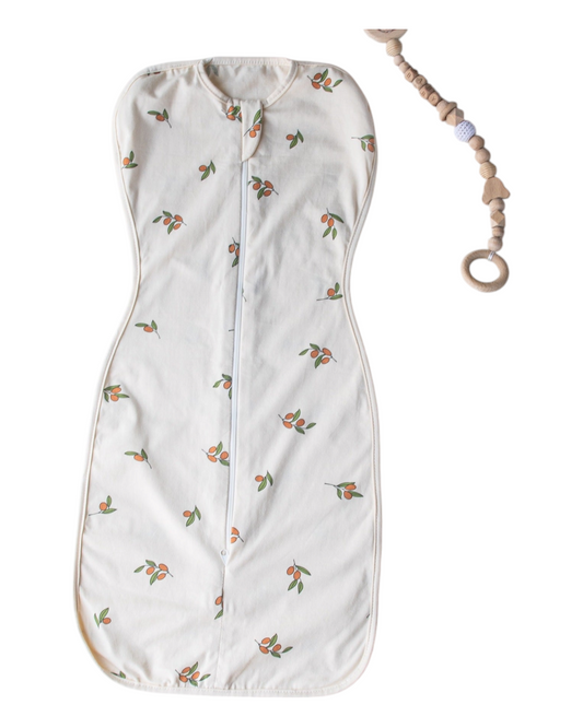 Cotton Baby Sleep Sack with Orange Fruit Pattern