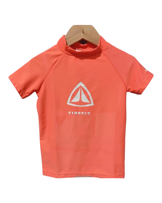 Orange Short-Sleeved Boys Swim Top