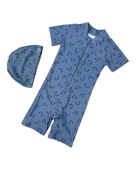 Blue Swim Set with Swim Cap