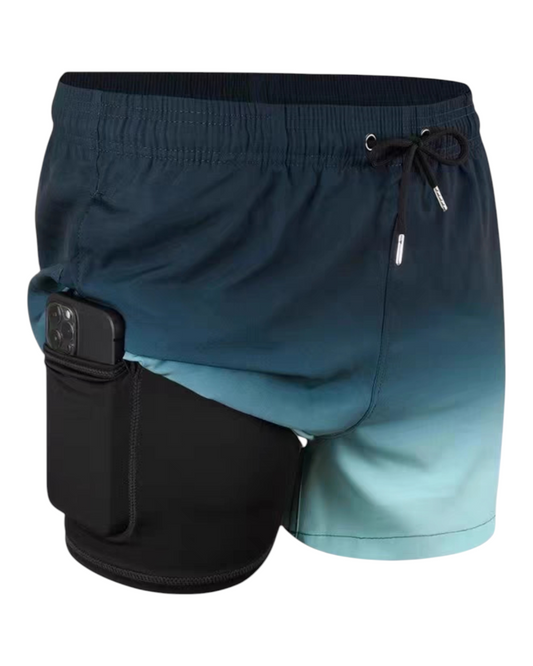 Mens Gradient Grey Swim Shorts