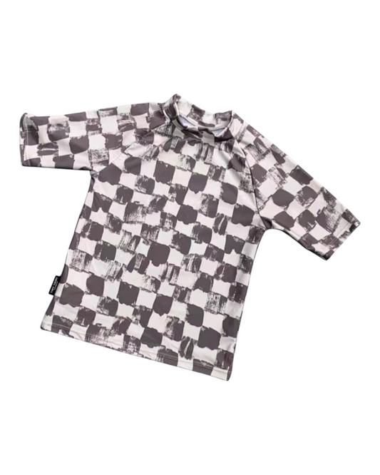 Checkered Swim Top and Shorts Set