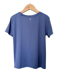 Blue T-Shirt with Turquoise Line Pattern