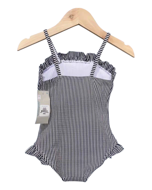Stripy Girls Swimsuit with Daisies